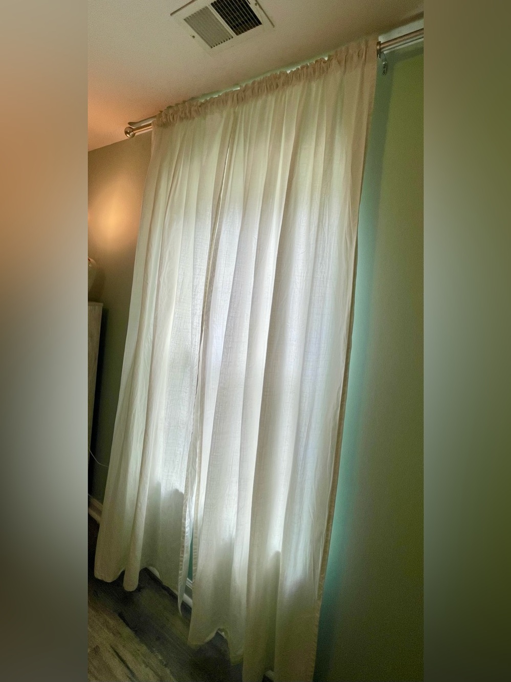 Set of 2 White Semi-Sheer Curtain Panels | Rod Pocket | 55” x 96”